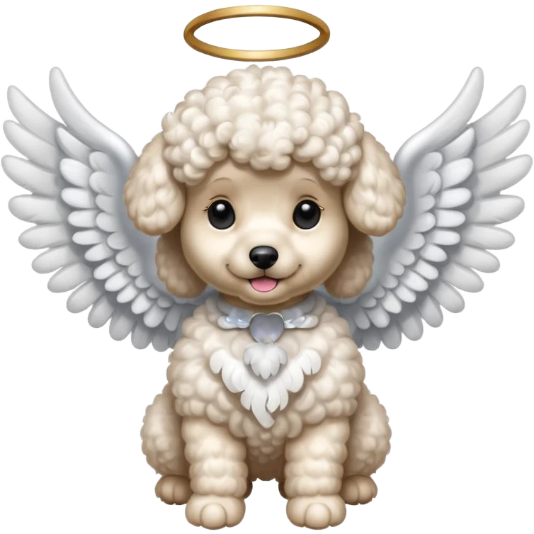 A really cute poodle with angel wings  emoji