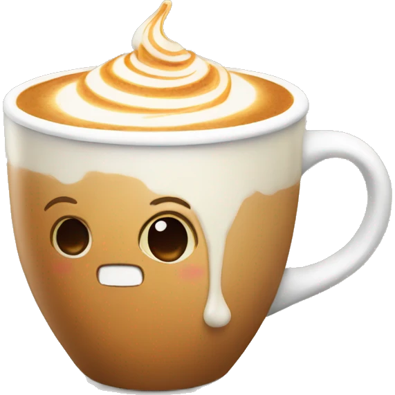 caramel latte in a cute mug emoji