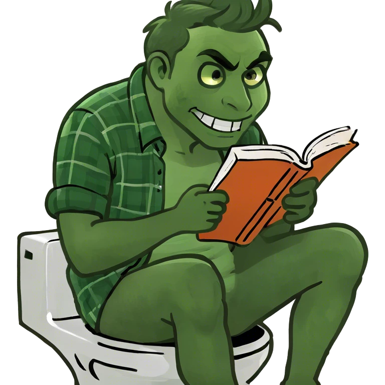 A man on a toilet emoji