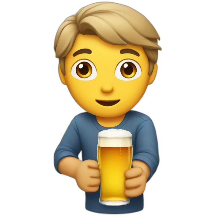 Line drinking a beer emoji