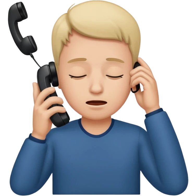 Falling asleep on the phone emoji