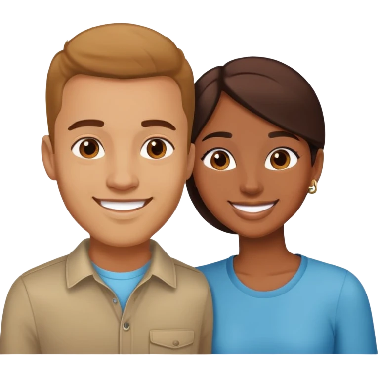 light skinned boyfriend and his brown skinned girlfriend  emoji