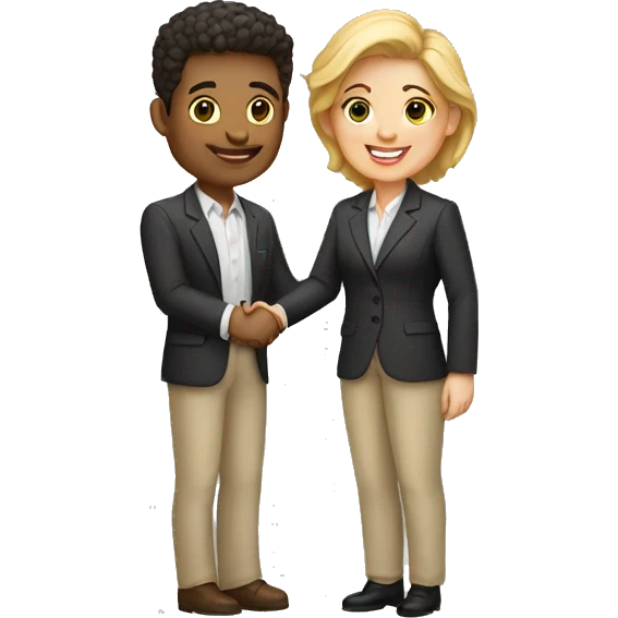 light-skinned restaurateur and blogger shake hands emoji