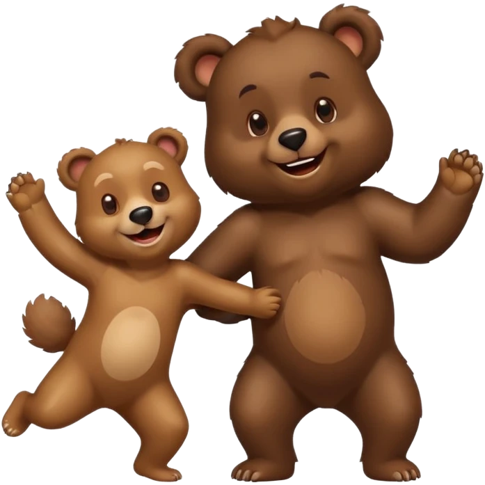 un ours très joyeux qui danse avec un chien emoji