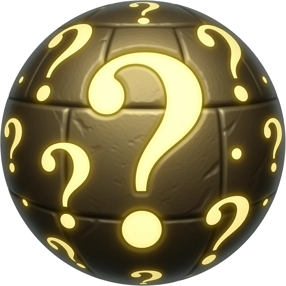 ❓ question-mark-laden orb, magical old rpg emoji