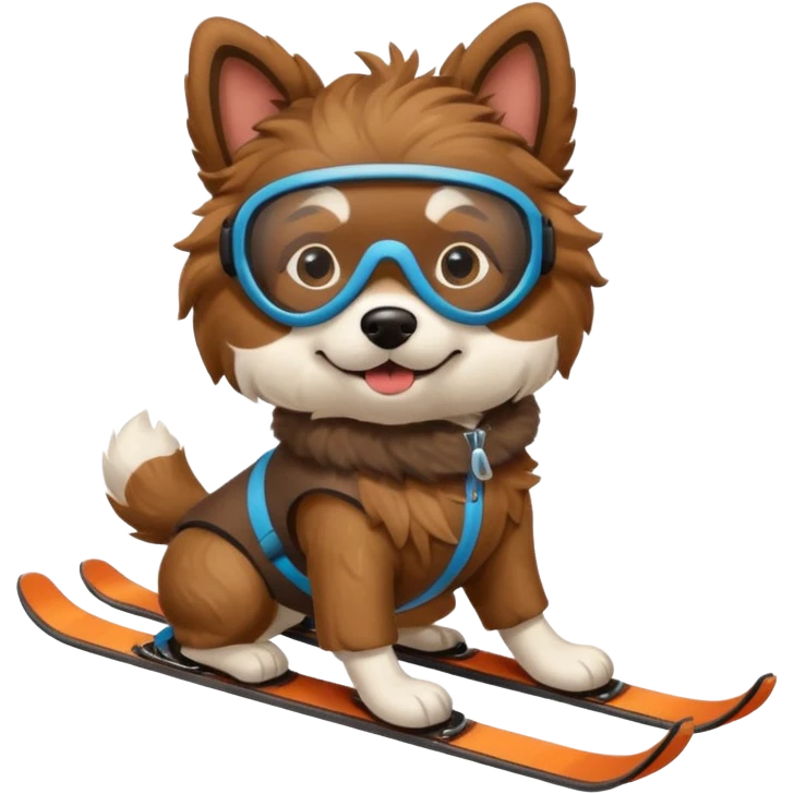 dog skiing emoji