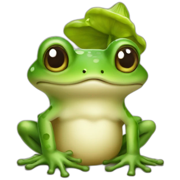 Une grenouille sur un champignons emoji