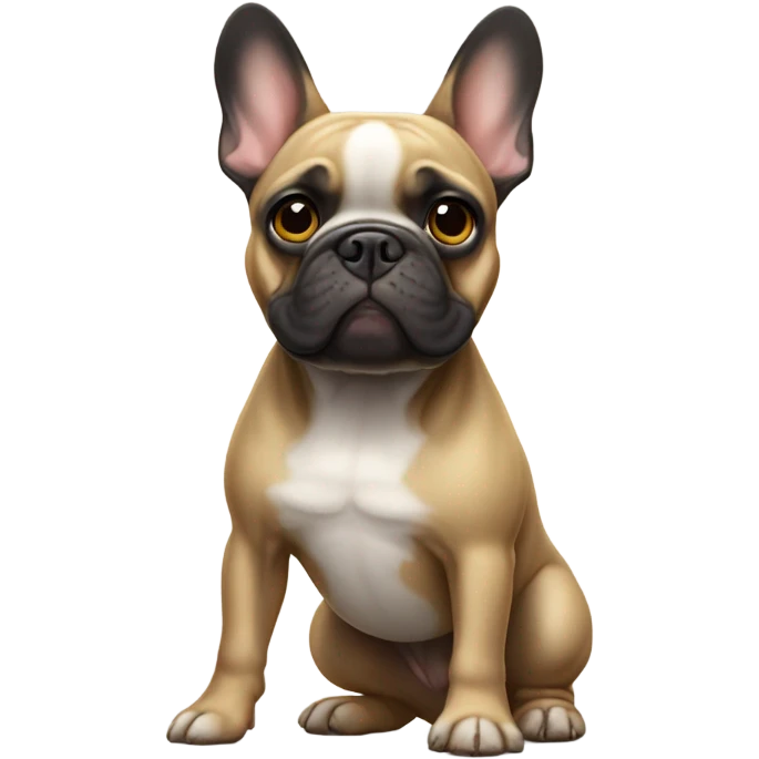 Frenchie standing and looking at viewer emoji