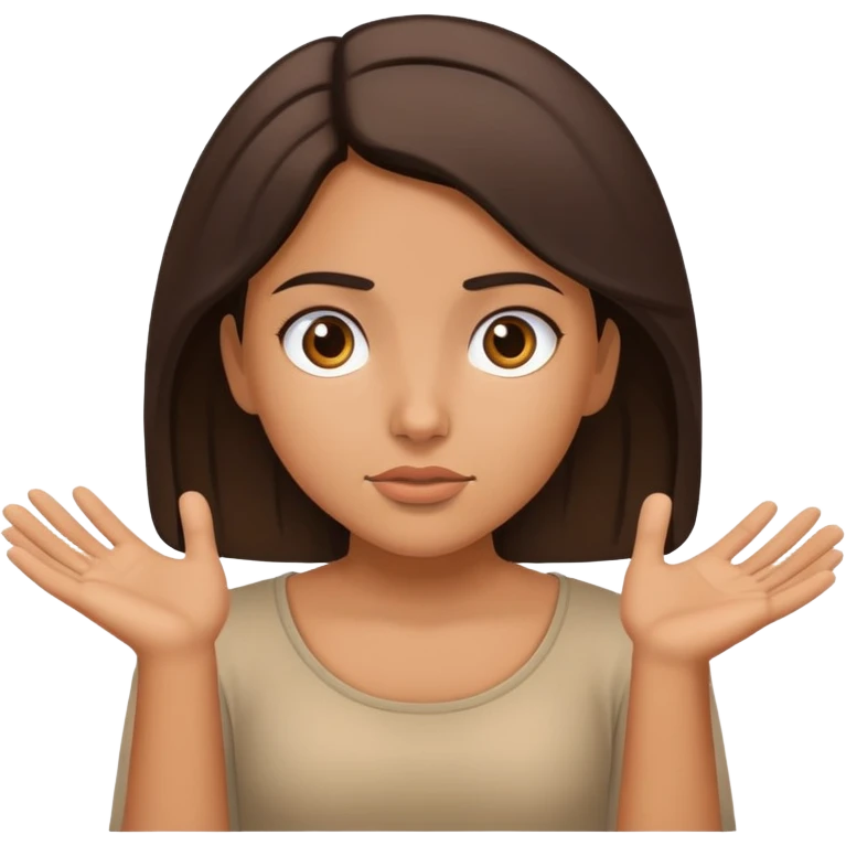Hispanic girl shrugging emoji