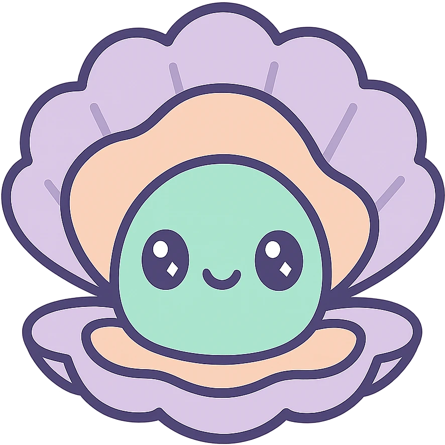 cute oyster, kawaii style emoji