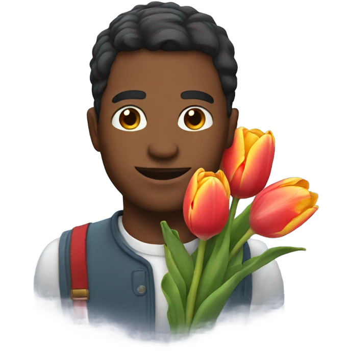Man with tulips emoji