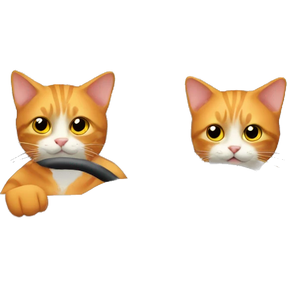 Two orange cats driving emoji