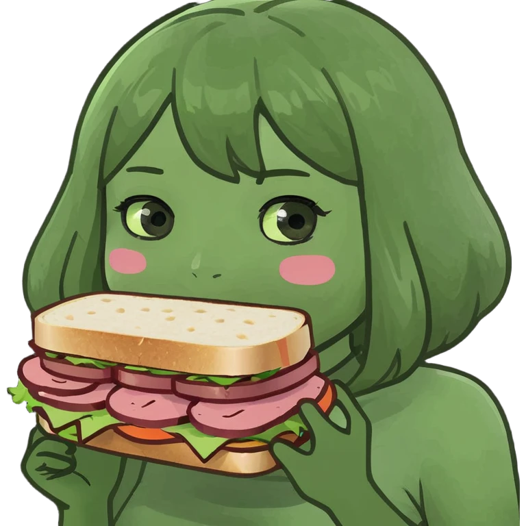 kawaii girl with spam meat sandwich  emoji