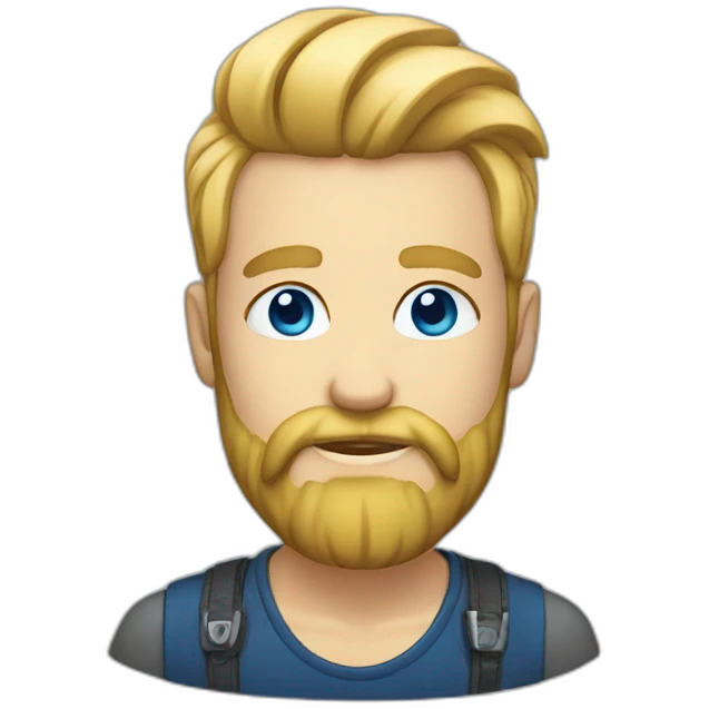 undercut with long blonde beard and blue eyes emoji