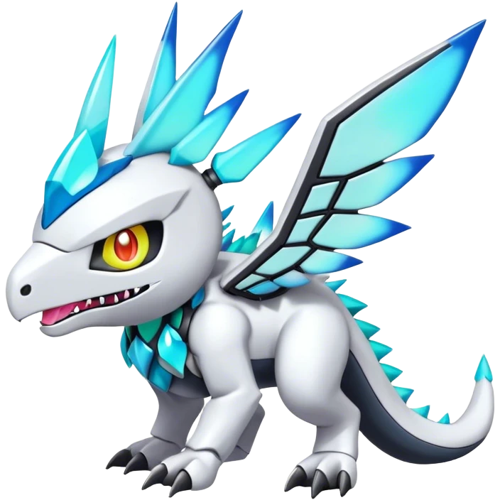 cool edgy cute shiny colorful Archeus-Kyurem-Digimon-Fakemon-animal-hybrid full body emoji