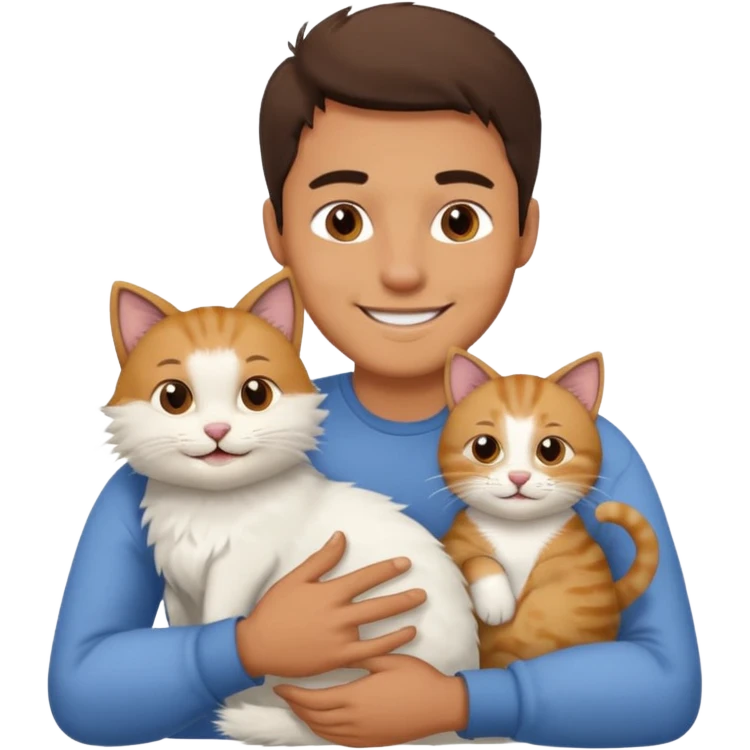 Cat sitting on man emoji