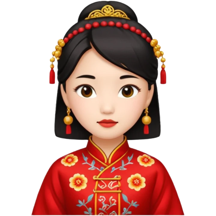 Asian girl wearing traditional Chinese clothes emoji