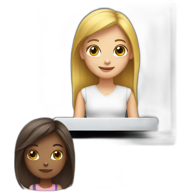 girl on the computer monitor emoji