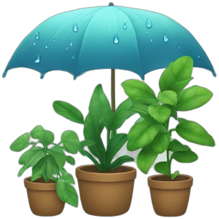 lluvia y plantas emoji