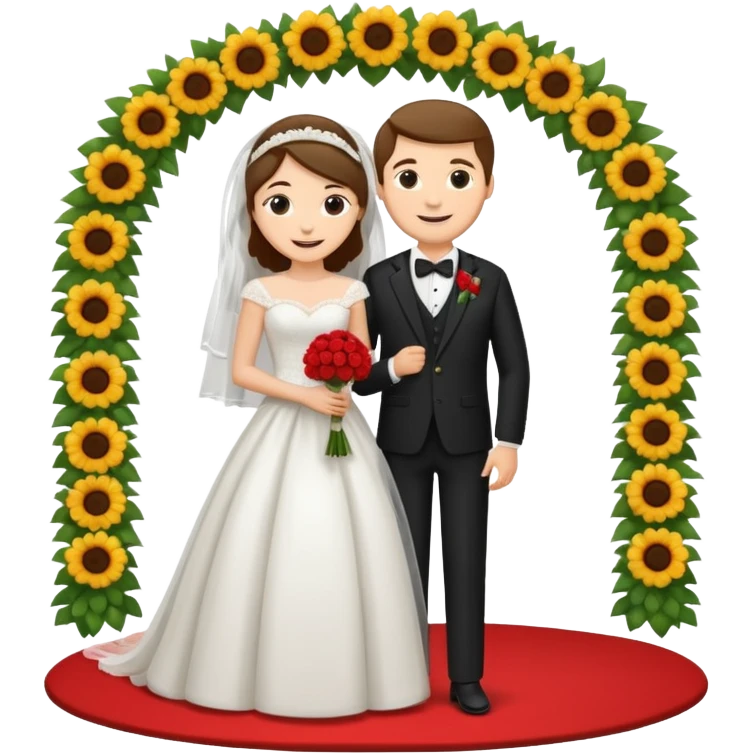bride and groom in wedding setup emoji