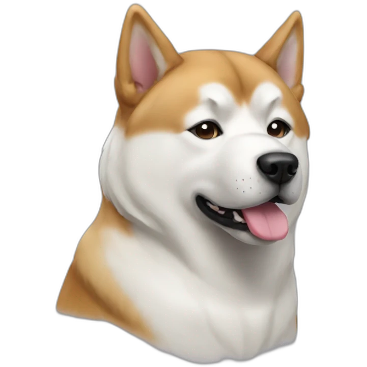 Dog akita inu white emoji