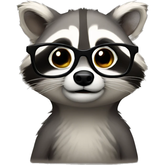 A raccoon with glasses  emoji