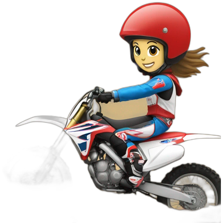 Girl make wheeling on a honda crf450r emoji