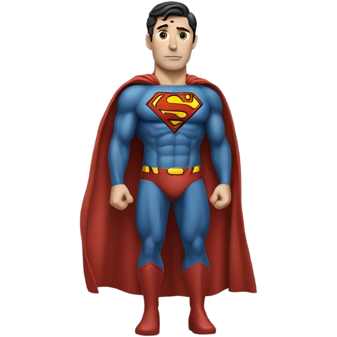 realistic superman with abs white man emoji