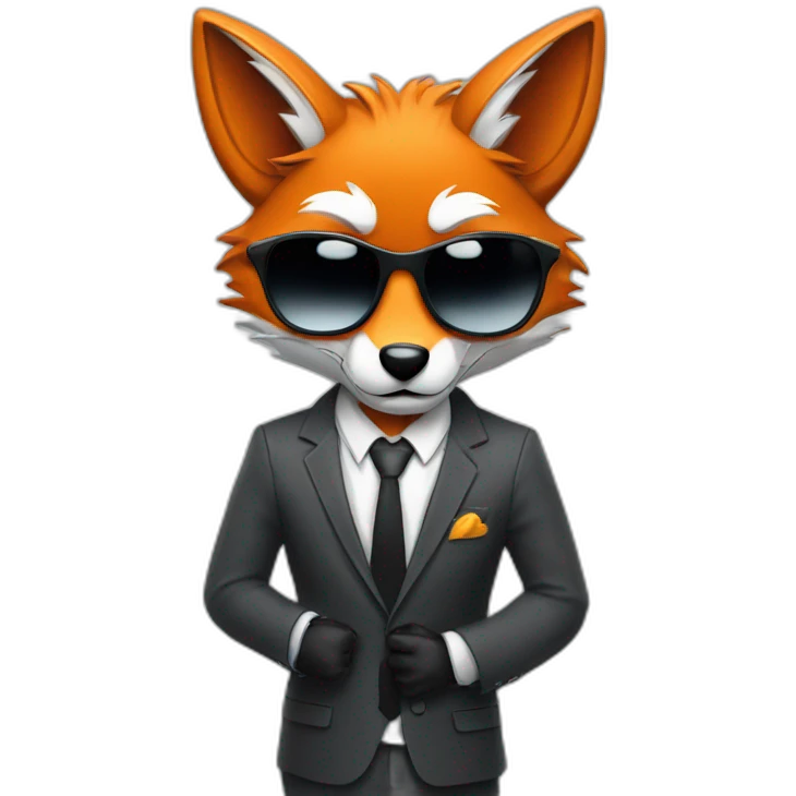 Cool Fox in a suit with his thumbs down emoji