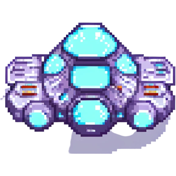 futuristic spaceship pixel art emoji
