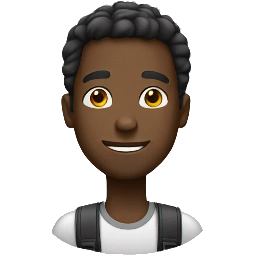 black guy over happy emoji