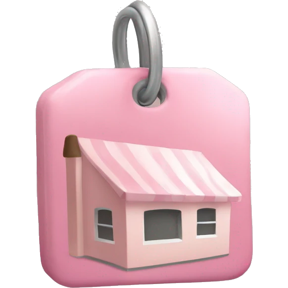 An emoji of a location tag in pastel pink emoji