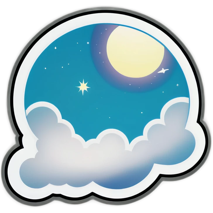 Polaroid of a halo in the clouds emoji