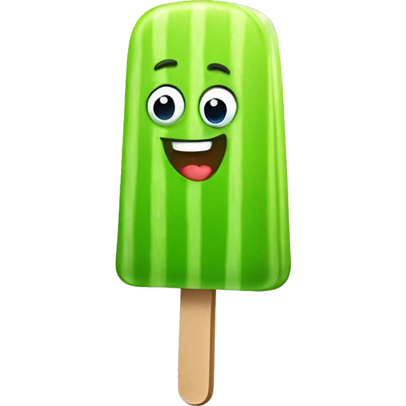 
happy green apple ice popsicle emoji