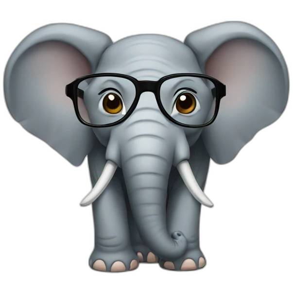 elephant with glasses emoji