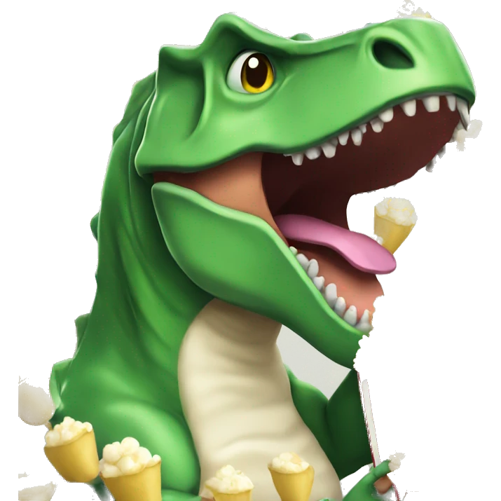 Te Rex eating popcorn  emoji