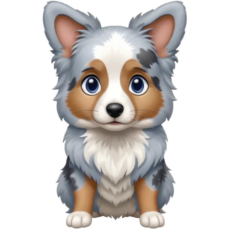 Blue Merle Aussie with one blue one brown eye emoji
