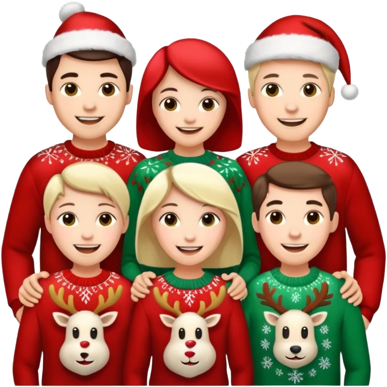 Family in   Christmas dressing emoji