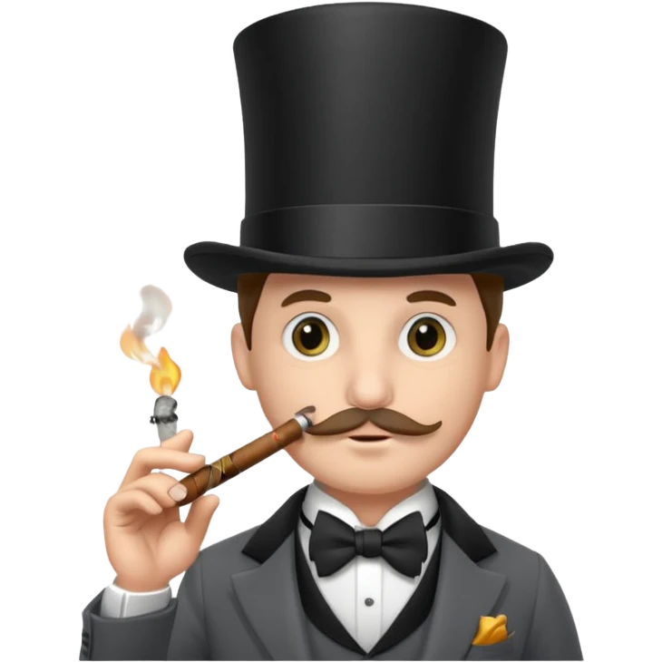 a sophisticated gentleman with a top hat, monocle and cigar emoji
