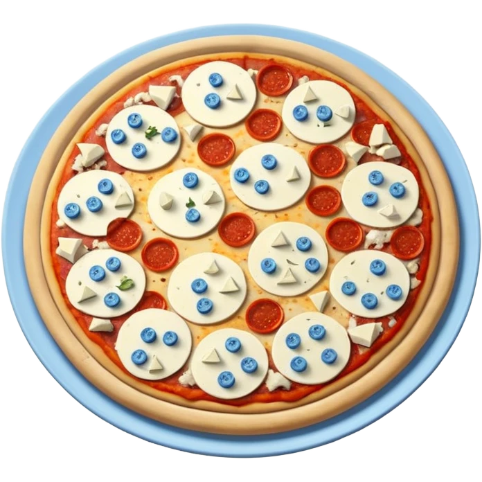 The pizzas have the colors of France on them emoji