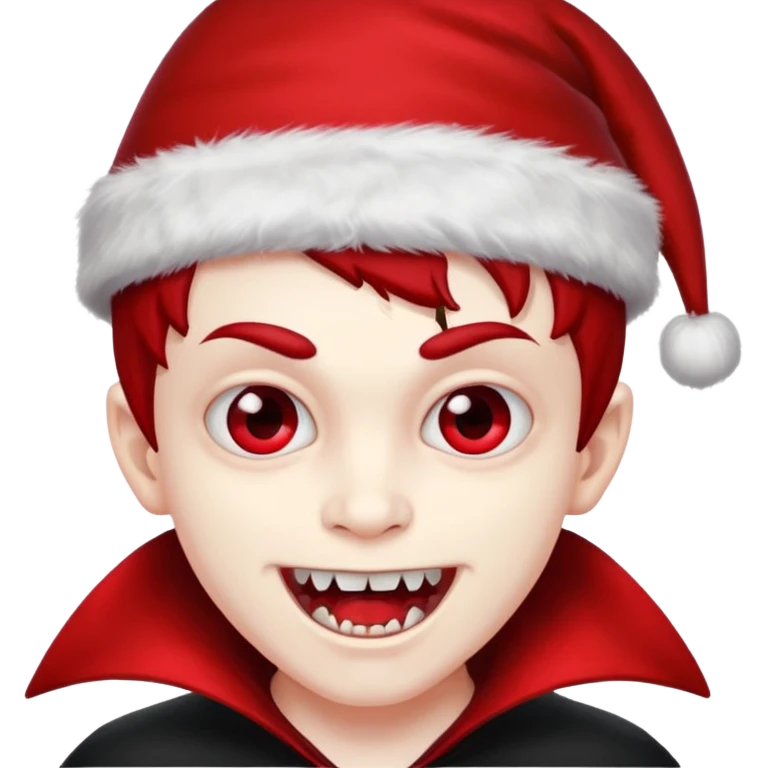 Vampire boy ,Fangs , cHristmas hat  emoji