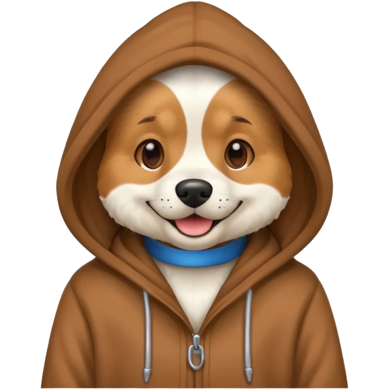 Dog wearing a hoodie emoji