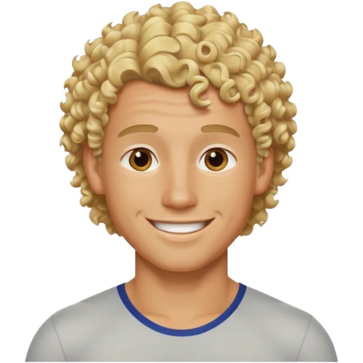 Athletic man with blond curly hair but it is shaved on the side emoji