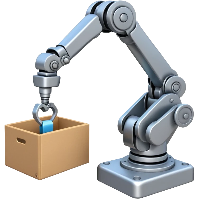 robot arm which is picking block in box emoji
