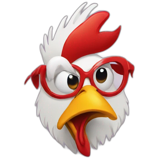 rooster with clown mask emoji