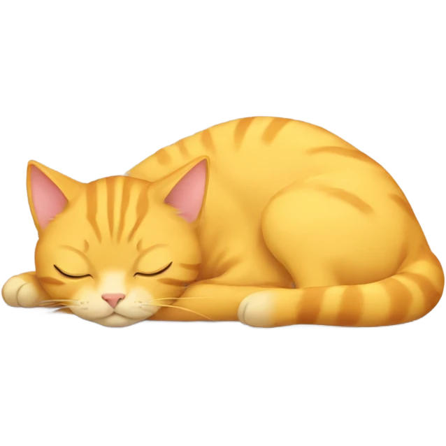 Yellow cat sleeping on The floor emoji