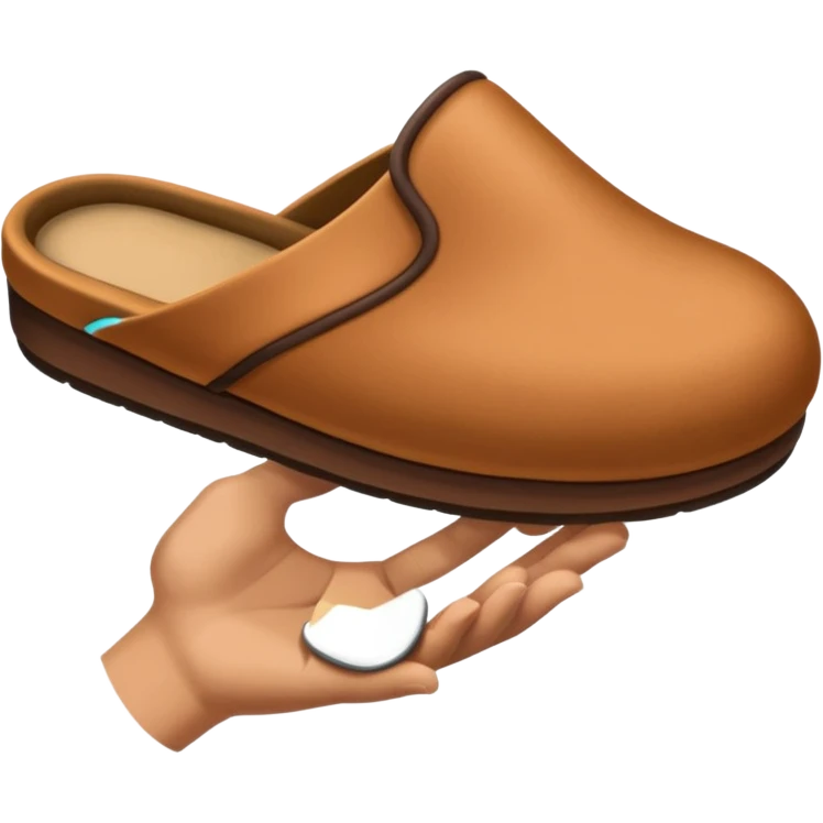 Hand holding a slipper emoji