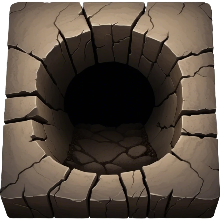 A deep hole in the ground, symbolizing a gap or depression emoji