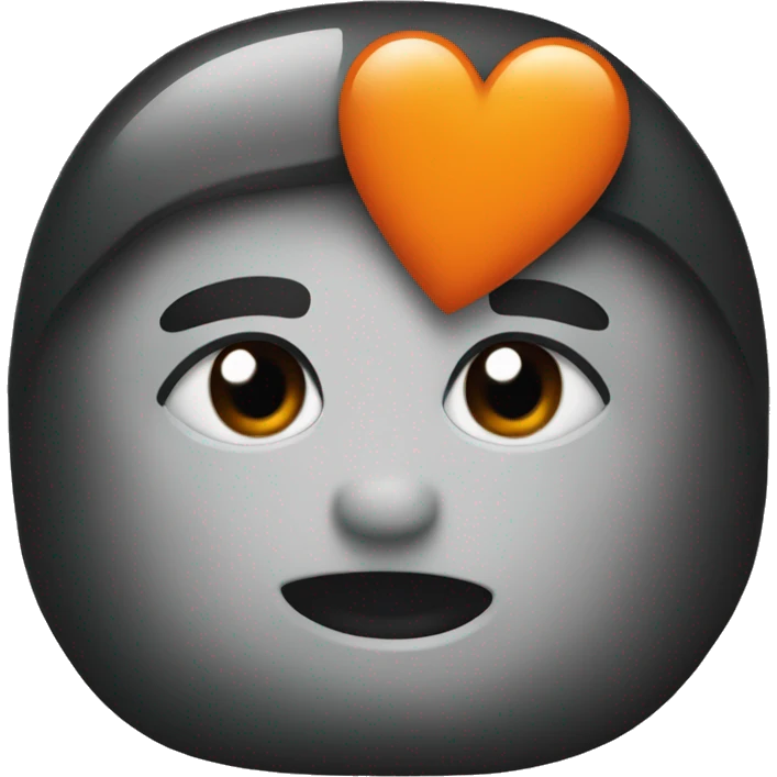 Half black and orange heart emoji