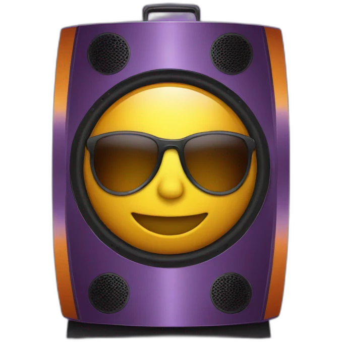 large speaker on purple fire emoji